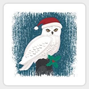 Santa Snowy Owl Magnet